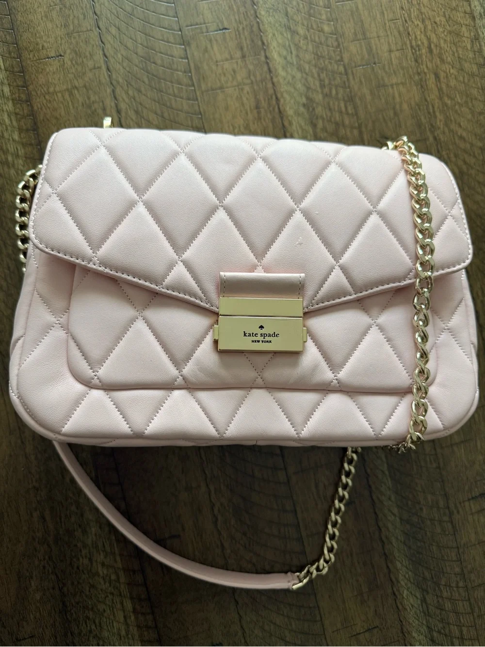 kate spade Quilted Blush Pink Chain-Handle Crossbody